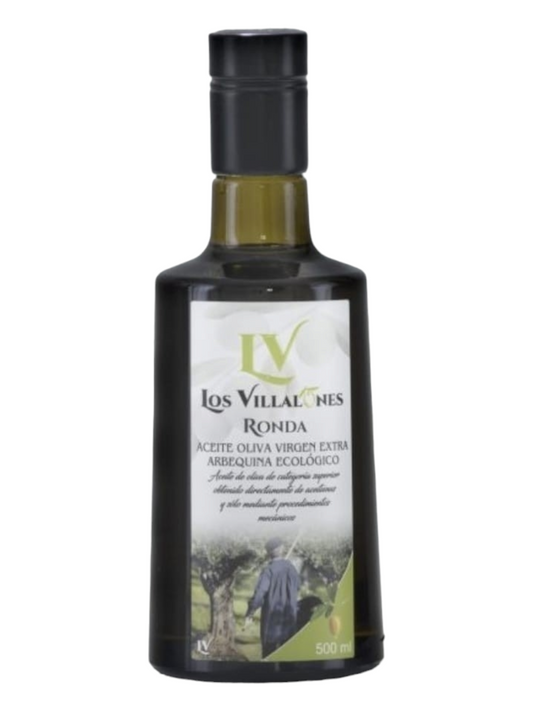Arbequina Biologische Extra Vierge Olijfolie- Los Villalones - fles 500ml