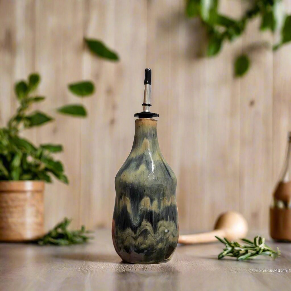 Olijfoliefles nr 2, handgemaakt