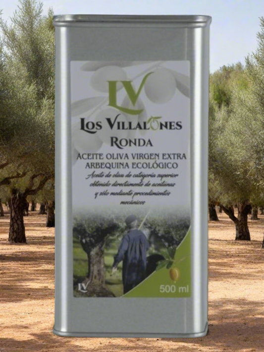 Arbequina Biologische Extra Vierge Olijfolie - Los Villalones - blik 500ml