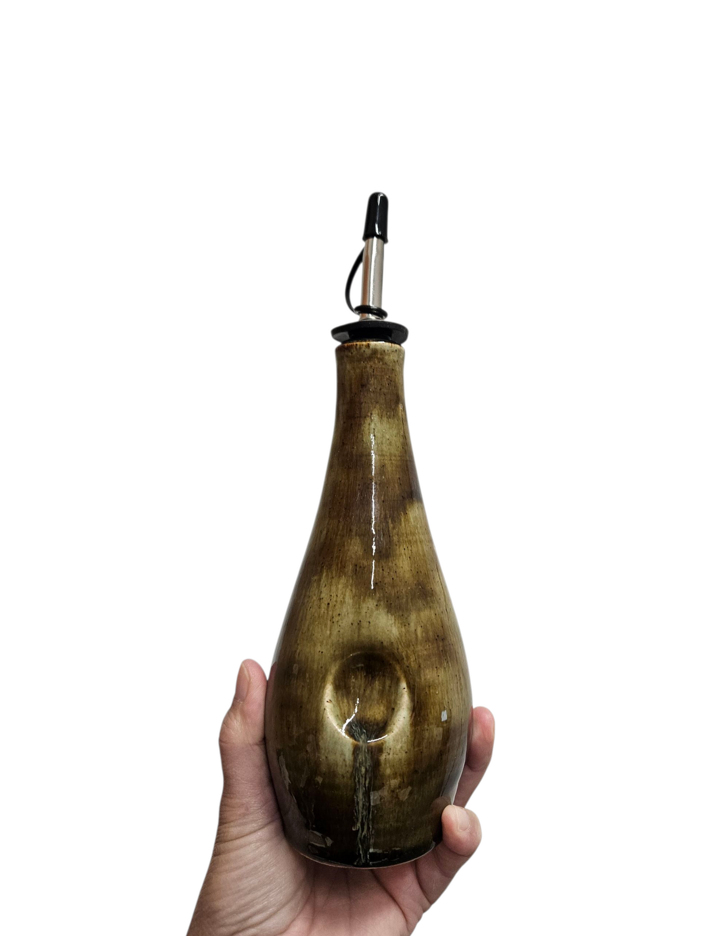 Olijfoliefles nr 3, handgemaakt