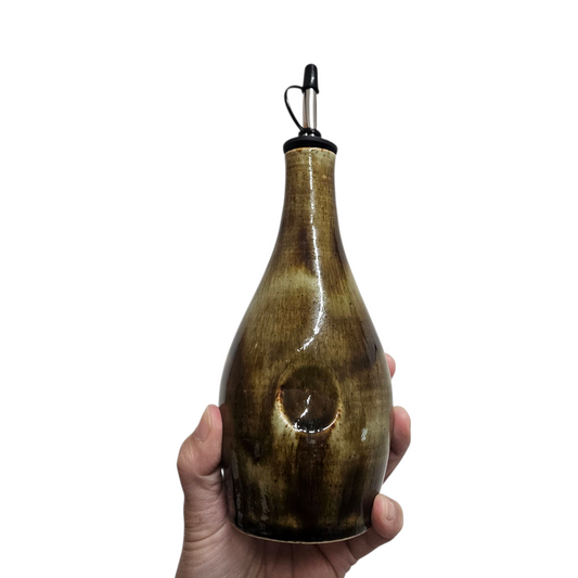 Olijfoliefles nr 4, handgemaakt